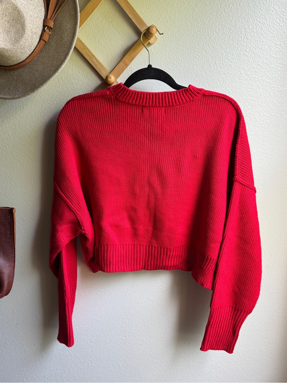CJLA Red Cropped Crewneck Sweater - Women - Picture 8 of 8
